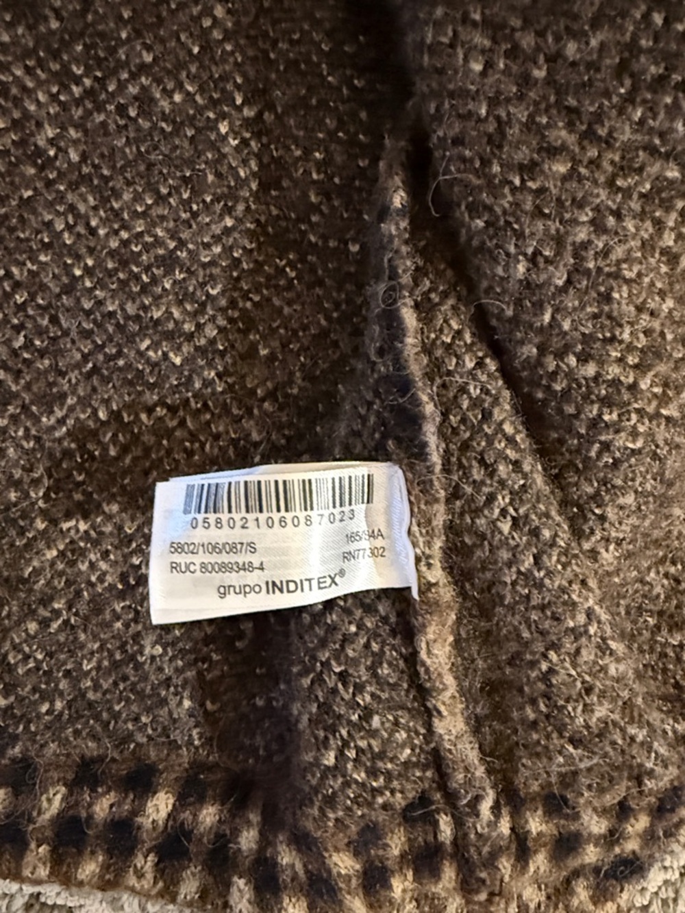 Zara half zip brown plaid sweater S - Picture 4 of 8